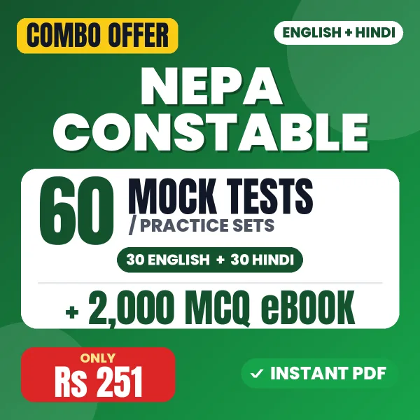 NEPA Constable Exam – 60 Most Important Mock Tests / Practice Sets and 2000 MCQ eBook | English & Hindi Medium PDF Download
