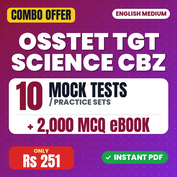 OSSTET TGT (Science) CBZ Exam Paper I – 10 Most Important Mock Tests / Practice Sets and 2000 MCQ eBook | English Medium PDF Download
