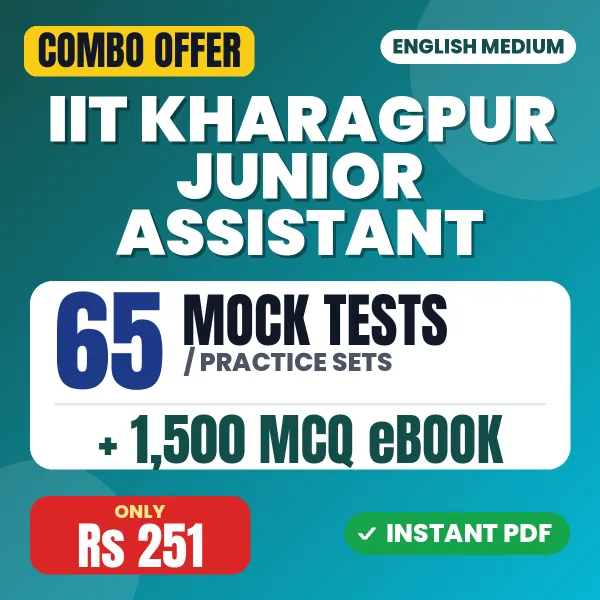 IIT Kharagpur Junior Assistant Exam – 65 Most Important Mock Tests / Practice Sets and 1500 MCQ eBook | English Medium PDF Download