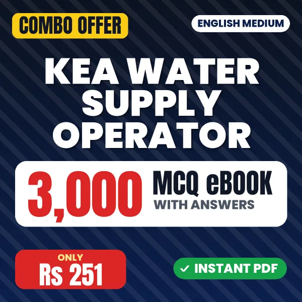 KEA Water Supply Operator Exam – 3000 MCQ eBook | English Medium PDF Download