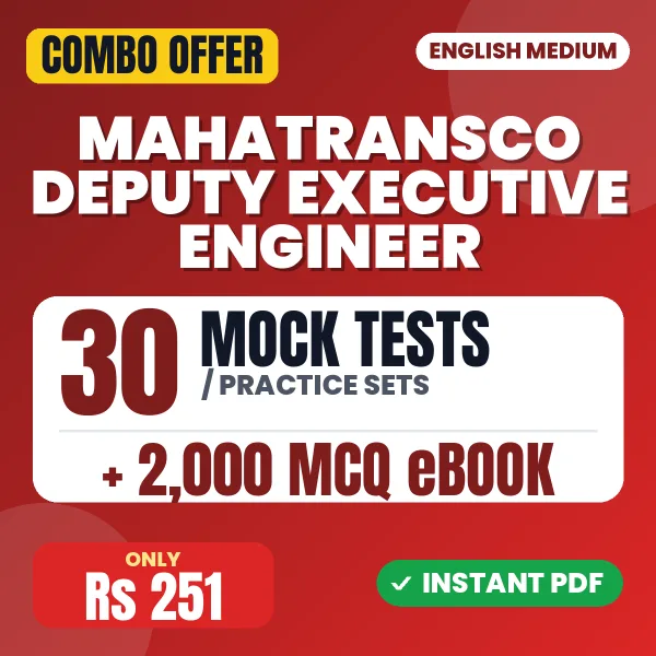 MAHATRANSCO Deputy Executive Engineer Exam (Civil) – 30 Most Important Mock Tests / Practice Sets and 2000 MCQ eBook | English Medium PDF Download