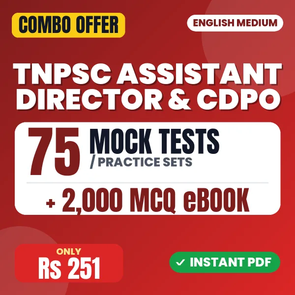 TNPSC CDPO (Paper-II) Exam – 75 Most Important Mock Tests / Practice Sets and 2000 MCQ eBook | English Medium PDF Download