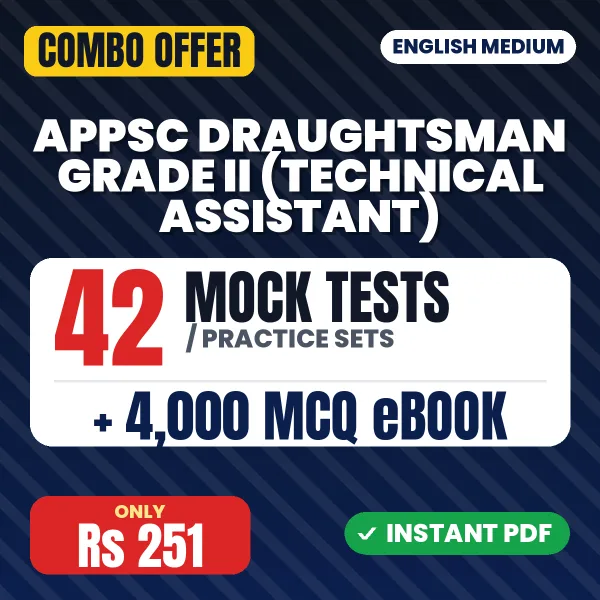 APPSC Draughtsman Grade-II Paper-1 Exam – 42 Most Important Mock Tests / Practice Sets and 4000 MCQ eBook | English Medium PDF Download
