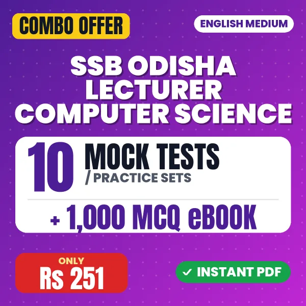 SSB Odisha Lecturer Computer Science Exam – 10 Most Important Mock Tests / Practice Sets and 1000 MCQ eBook | English Medium PDF Download