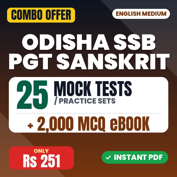 Odisha SSB PGT Sanskrit Exam – 25 Most Important Mock Tests / Practice Sets and 2000 MCQ eBook | English Medium PDF Download