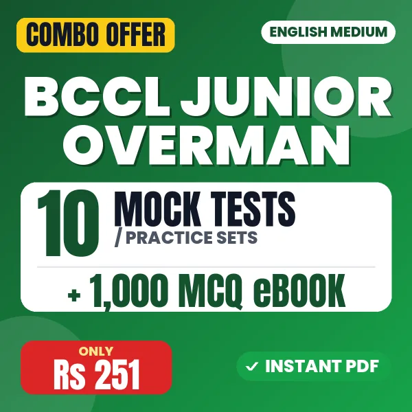 BCCL Junior Overman Exam – 10 Most Important Mock Tests / Practice Sets and 1000 MCQ eBook | English Medium PDF Download