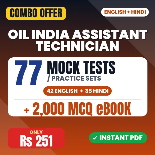 OIL India Assistant Technician (Electrical) Exam – 77 Most Important Mock Tests / Practice Sets and 2000 MCQ eBook | English & Hindi Medium PDF Download