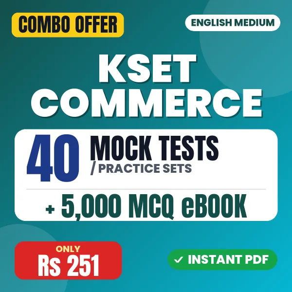 KSET Commerce Exam – 40 Most Important Mock Tests / Practice Sets and 5000 MCQ eBook | English Medium PDF Download