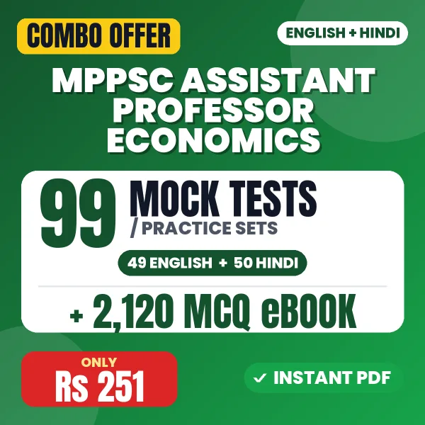 MPPSC Assistant Professor (Economics) Paper-I Exam – 99 Most Important Mock Tests / Practice Sets and 2120 MCQ eBook | English & Hindi Medium PDF Download