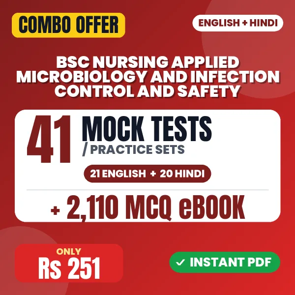 Bsc Nursing Applied Microbiology and Infection Control and Safety – 41 Most Important Mock Tests / Practice Sets and 2110 MCQ eBook | English & Hindi Medium PDF Download