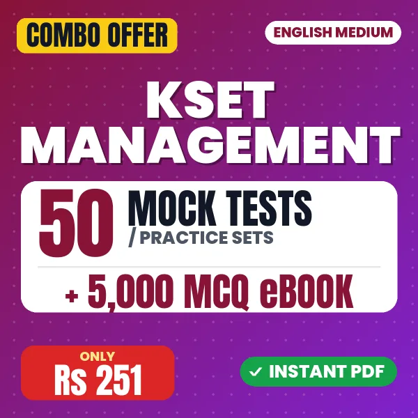 KSET Management (Paper 2) Exam – 50 Most Important Mock Tests / Practice Sets and 5000 MCQ eBook | English Medium PDF Download