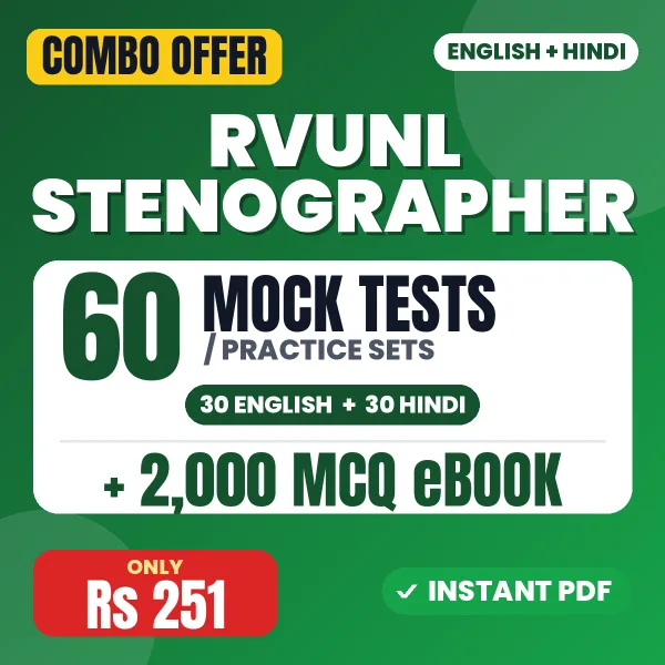 RVUNL Stenographer Exam – 60 Most Important Mock Tests / Practice Sets and 2000 MCQ eBook | English & Hindi Medium PDF Download
