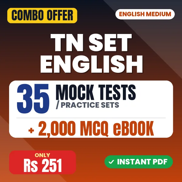 TN SET English Exam – 35 Most Important Mock Tests / Practice Sets and 2000 MCQ eBook | English Medium PDF Download