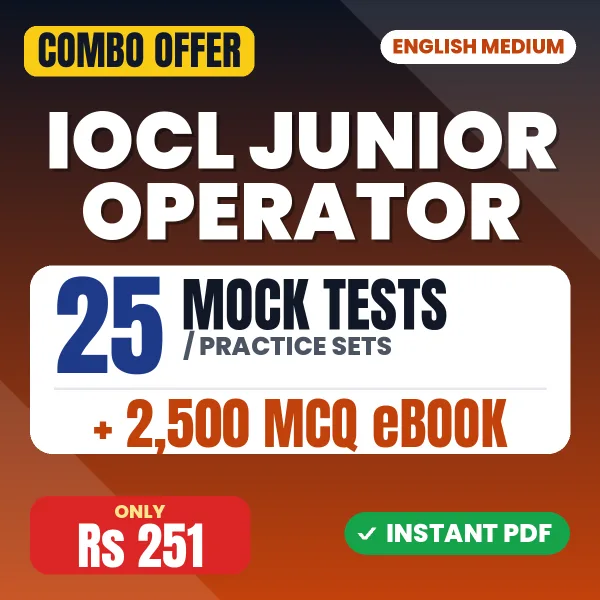 IOCL Junior Operator Exam (Electrician) – 25 Most Important Mock Tests / Practice Sets and 2500 MCQ eBook | English Medium PDF Download