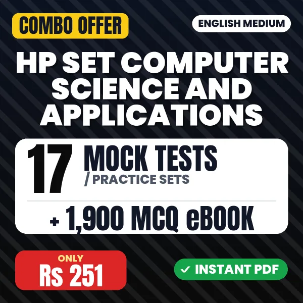 HP SET Computer Science and Applications Exam Paper 2 – 17 Most Important Mock Tests / Practice Sets and 1900 MCQ eBook | English Medium PDF Download