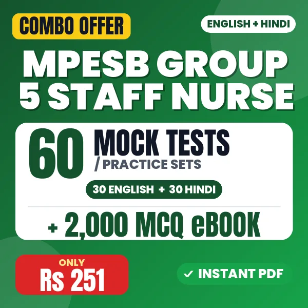 MPESB Group 5 (Staff Nurse) Exam – 60 Most Important Mock Tests / Practice Sets and 2000 MCQ eBook | English & Hindi Medium PDF Download