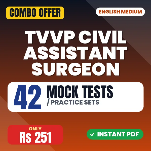 TVVP Civil Assistant Surgeon (Paper II) Exam – 42 Most Important Mock Tests / Practice Sets | English Medium PDF Download
