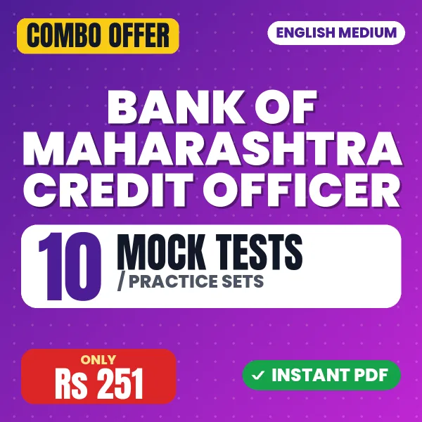 Bank of Maharashtra Credit Officer Exam – 10 Most Important Mock Tests / Practice Sets | English Medium PDF Download
