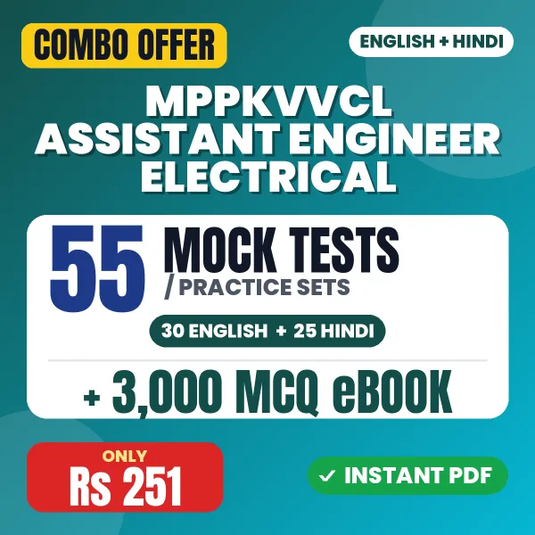 MPPKVVCL Assistant Engineer (Electrical) Exam – 55 Most Important Mock Tests / Practice Sets and 3000 MCQ eBook | English & Hindi Medium PDF Download