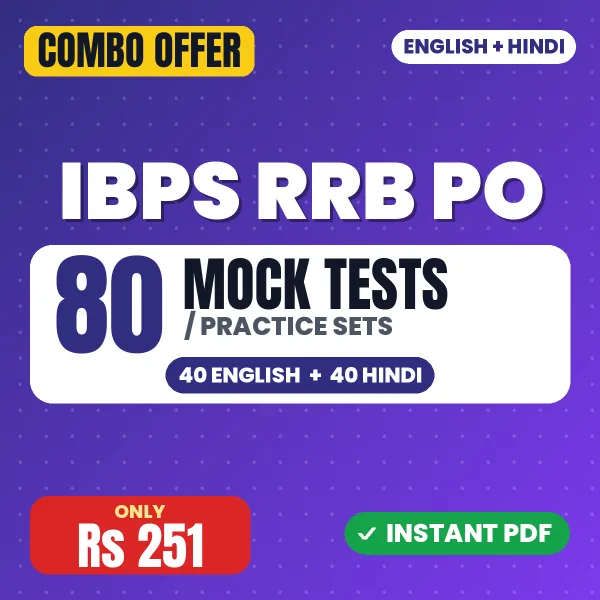IBPS RRB PO Preliminary Exam – 80 Most Important Mock Tests / Practice Sets | English & Hindi Medium PDF Download
