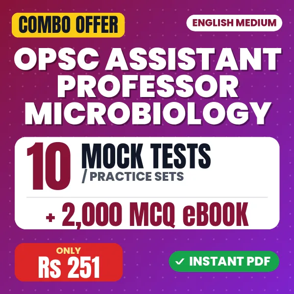 OPSC Assistant Professor (Microbiology) Exam – 10 Most Important Mock Tests / Practice Sets and 2000 MCQ eBook | English Medium PDF Download