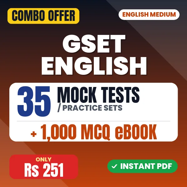 GSET English Paper 2 Exam – 35 Most Important Mock Tests / Practice Sets and 1000 MCQ eBook | English Medium PDF Download