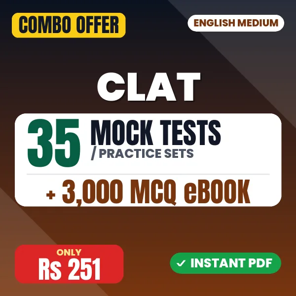 CLAT Entrance Exam (PG Course) – 35 Most Important Mock Tests / Practice Sets and 3000 MCQ eBook | English Medium PDF Download