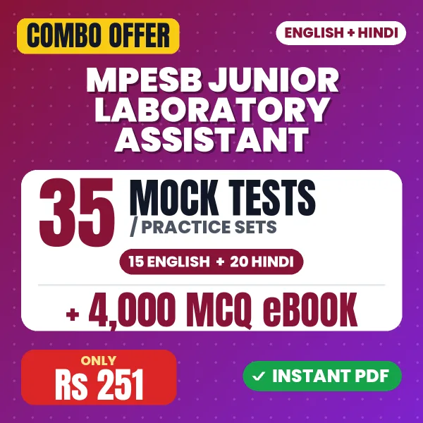 MPESB Junior Laboratory Assistant Exam – 35 Most Important Mock Tests / Practice Sets and 4000 MCQ eBook | English & Hindi Medium PDF Download