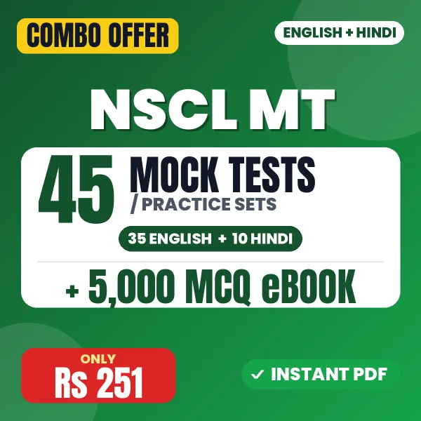 NSCL Trainee (Agriculture) Exam – 45 Most Important Mock Tests / Practice Sets and 5000 MCQ eBook | English & Hindi Medium PDF Download