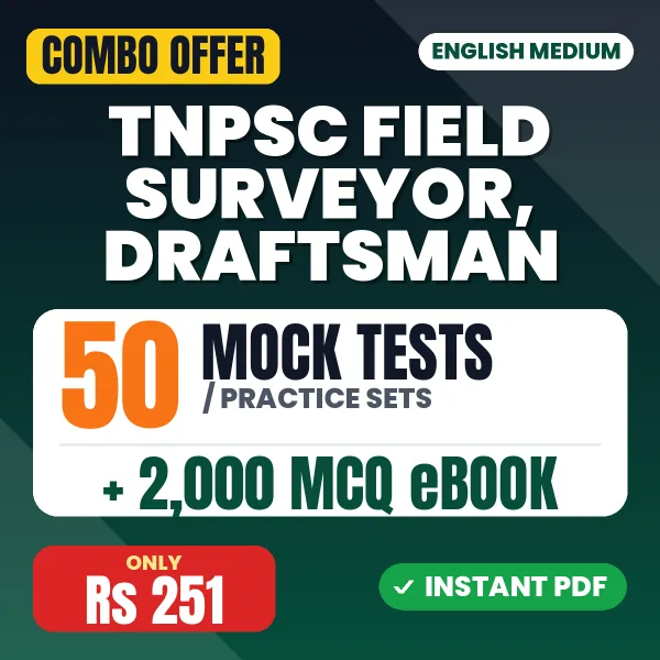 TNPSC Field Surveyor, Draftsman Exam Paper II (Part B) – 50 Most Important Mock Tests / Practice Sets and 2000 MCQ eBook | English Medium PDF Download