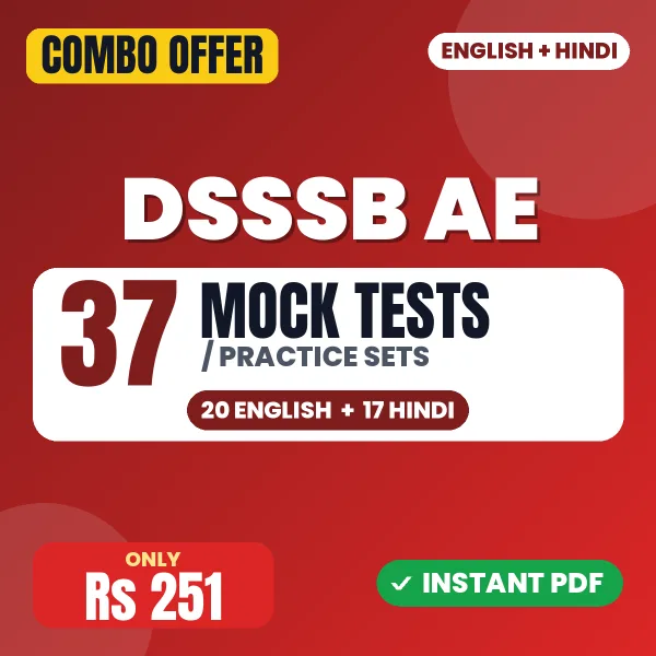 DSSSB Assistant Engineer Exam (Civil) – 37 Most Important Mock Tests / Practice Sets | English & Hindi Medium PDF Download