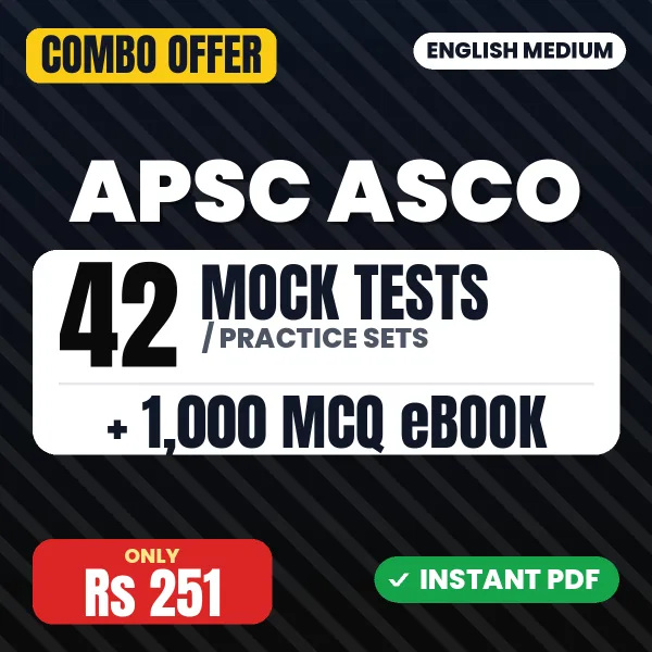 APSC Assistant Soil Conservation Officer Exam Paper I – 42 Most Important Mock Tests / Practice Sets and 1000 MCQ eBook | English Medium PDF Download