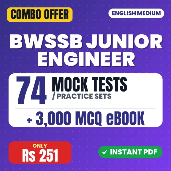 BWSSB Junior Engineer Paper-2 (Electrical) Exam – 74 Most Important Mock Tests / Practice Sets and 3000 MCQ eBook | English Medium PDF Download