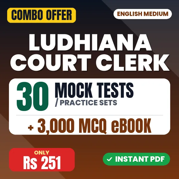 Ludhiana Court Clerk Exam – 30 Most Important Mock Tests / Practice Sets and 3000 MCQ eBook | English Medium PDF Download