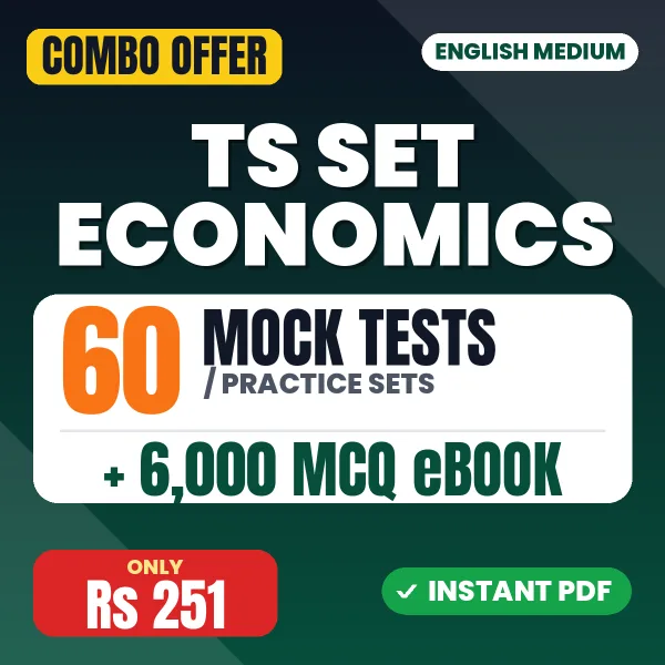 TS SET Economics (Paper 2) Exam – 60 Most Important Mock Tests / Practice Sets and 6000 MCQ eBook | English Medium PDF Download