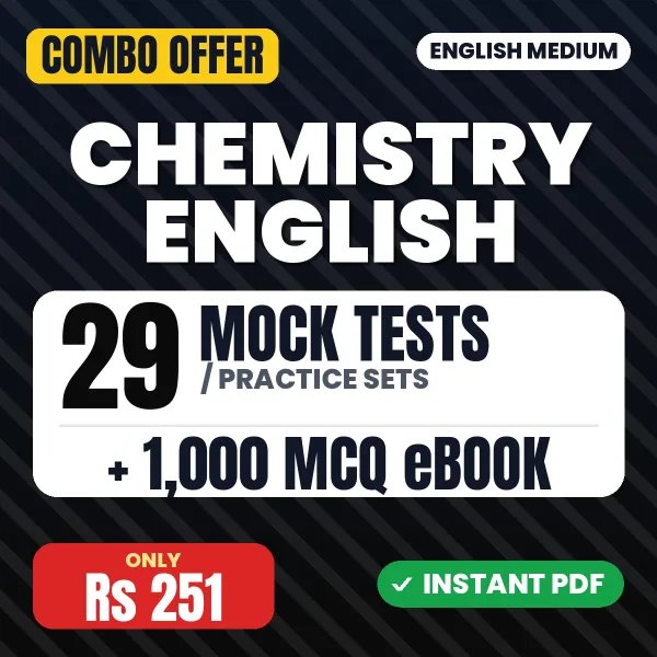 Chemistry – 29 Most Important Mock Tests / Practice Sets and 1000 MCQ eBook | English Medium PDF Download