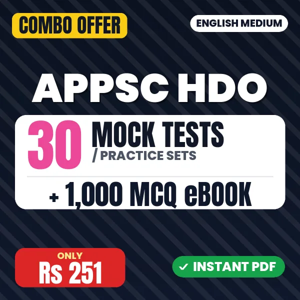 APPSC Horticulture Development Officer Exam Paper I – 30 Most Important Mock Tests / Practice Sets and 1000 MCQ eBook | English Medium PDF Download