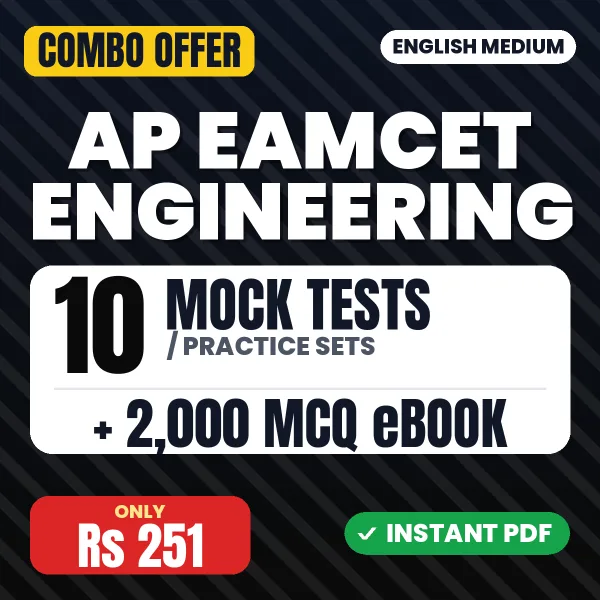 AP EAMCET (Engineering) Exam – 10 Most Important Mock Tests / Practice Sets and 2000 MCQ eBook | English Medium PDF Download
