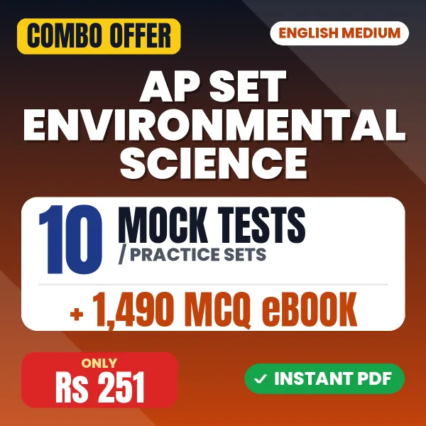 AP SET Environmental Science Exam – 10 Most Important Mock Tests / Practice Sets and 1490 MCQ eBook | English Medium PDF Download