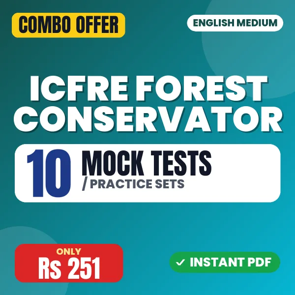 ICFRE Forest Conservator Exam – 10 Most Important Mock Tests / Practice Sets | English Medium PDF Download