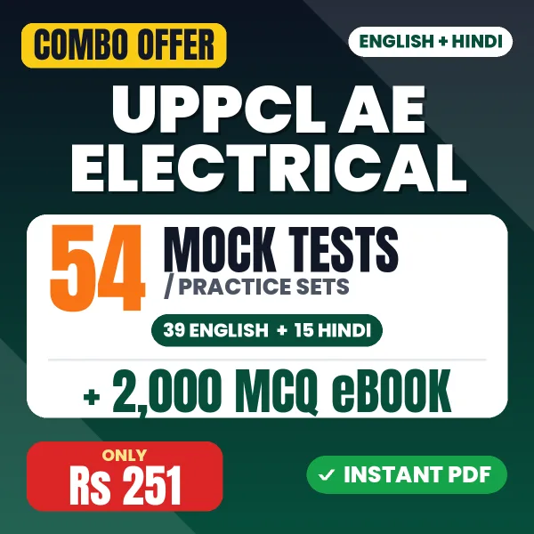 UPPCL AE Electrical Exam – 54 Most Important Mock Tests / Practice Sets and 2000 MCQ eBook | English & Hindi Medium PDF Download
