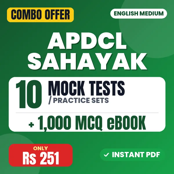 APDCL Sahayak Exam (Electrical) – 10 Most Important Mock Tests / Practice Sets and 1000 MCQ eBook | English Medium PDF Download