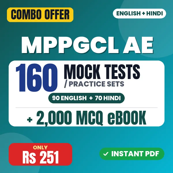 MPPGCL AE (Electrical) Exam – 160 Most Important Mock Tests / Practice Sets and 2000 MCQ eBook | English & Hindi Medium PDF Download