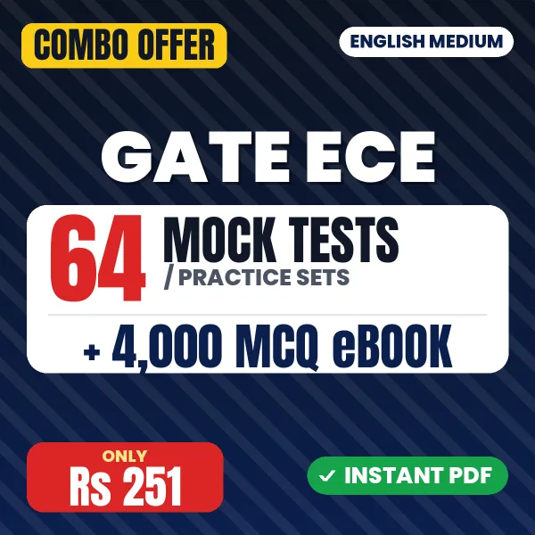 GATE Electronics & Communication Engineering Exam (Only MCQ) – 64 Most Important Mock Tests / Practice Sets and 4000 MCQ eBook | English Medium PDF Download