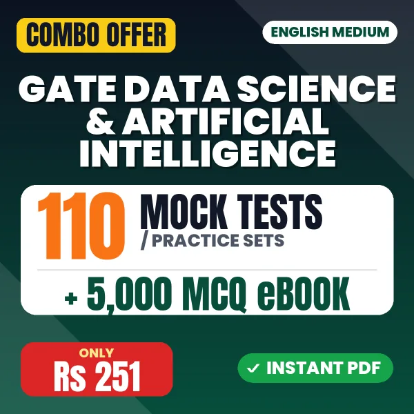 GATE Data Science & Artificial Intelligence Exam – 110 Most Important Mock Tests / Practice Sets and 5000 MCQ eBook | English Medium PDF Download