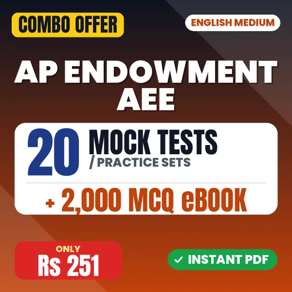 AP Endowment AEE (Civil) Exam – 20 Most Important Mock Tests / Practice Sets and 2000 MCQ eBook | English Medium PDF Download