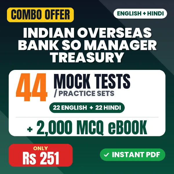 Indian Overseas Bank SO Manager Treasury combo