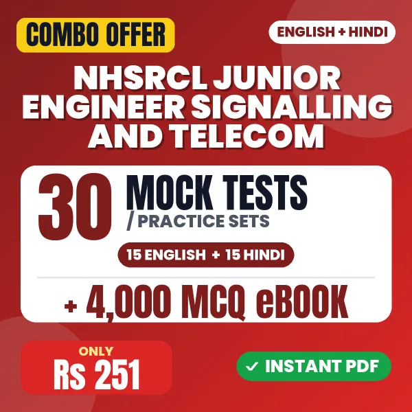 NHSRCL Junior Engineer (Signalling & Telecom) Exam – 30 Most Important Mock Tests / Practice Sets and 4000 MCQ eBook | English & Hindi Medium PDF Download
