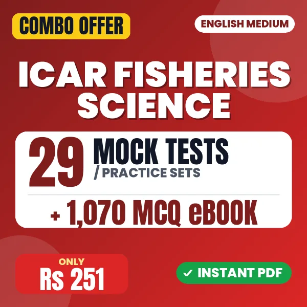 NTA ICAR AIEEA PG Fisheries Science Exam – 29 Most Important Mock Tests / Practice Sets and 1070 MCQ eBook | English Medium PDF Download