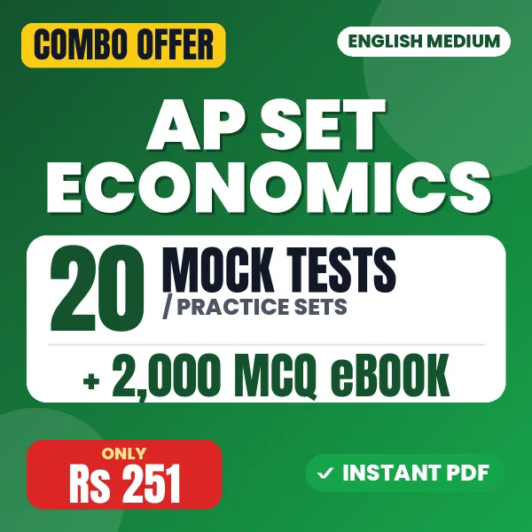 AP SET Economics Exam Paper 2 – 20 Most Important Mock Tests / Practice Sets and 2000 MCQ eBook | English Medium PDF Download